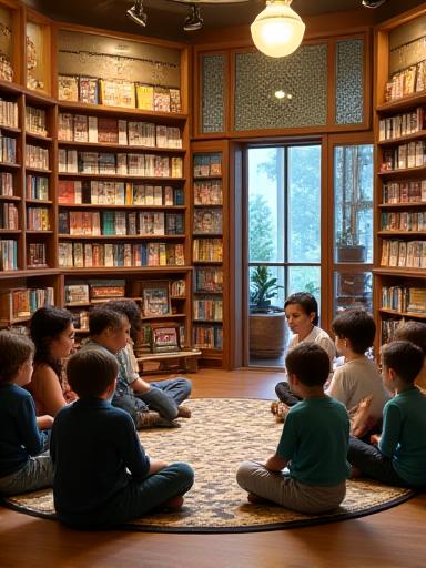 Gruppo di bambini durante la storytelling session